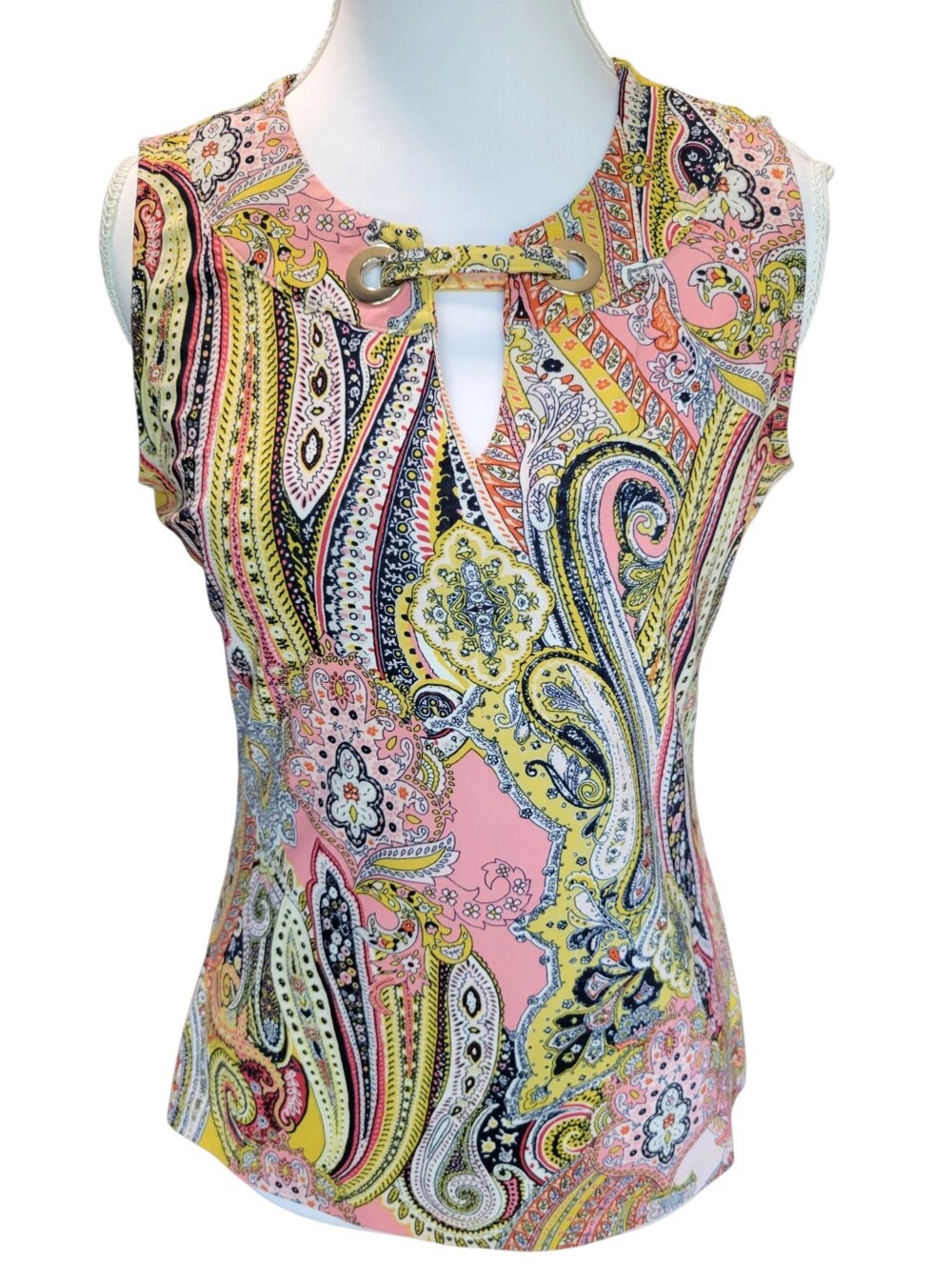 Tommy Hilfiger Colorful Mixed Paisley Print Sleeveless Blouse